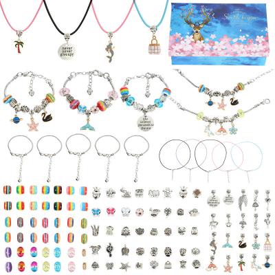 China 112pcs Crystal Children Diy Handmade Charm Bracelet Snake Chain Craft Jewelry Environmental Friendly Hot Selling Colorful Gift Set For Girls for sale