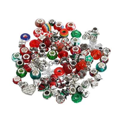 China Environmental Friendly Wholesale Bulk Lots Big Hole Resin Beads Bracelet Alloy Charms Bulk Christmas Charms For Jewelry Diy Making for sale