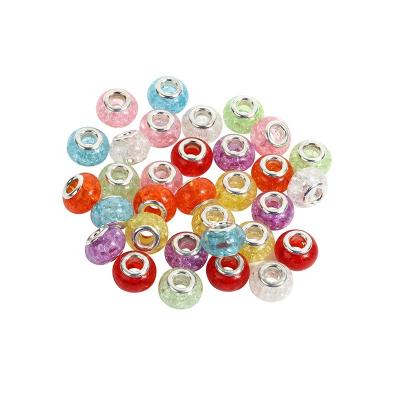 China Environmentally Friendly Resin Hot Selling Color European Big Hole Beads For Jewelry Charms Bracelet European Hole The Big Bead Of Diy Accessories for sale