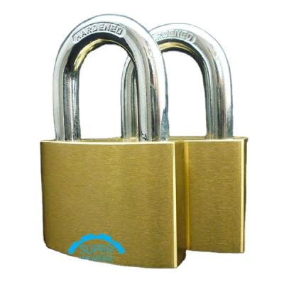 China MOK 75mm security top anti wear outdoor cheft combination solid brass padlocks with key 20 /25/30/35/40/45/50/60mm for sale