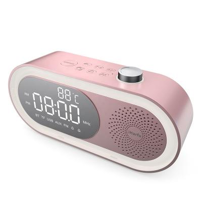 China Visual Call Mirror Alarm Clock Music Speaker, Wireless Blue Alarm Clock Lights Speaker Tooth Speaker with FM Alarm Clock for sale