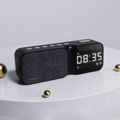 China 2022 Hot-selling New Phone Function Fm Radio Speakers Digital Alarm Clock Mirror Led Display Blue-tooth Speaker With Microphone for sale