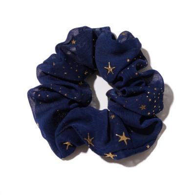 China Japan & Korea Style Glitter Star Women Girl Scrunchy Scrunchy Korean Hair Ties Satin - Hair Elastics Bands Ponytail Holder for sale