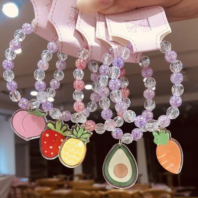 China Cute Acrylic Crystal Fruit Kids Cute Bracelet for sale