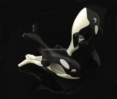 China Clip New Style Black Whale Design Plastic Chair Towel Clips for sale