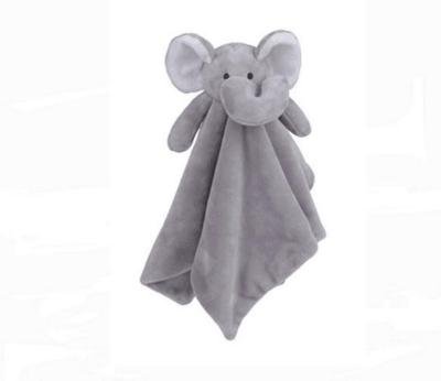 China Sustainable Baby Safety Soft Plush Elephant Plush Baby Bib for sale