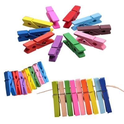 China Mini Colorful Craft Photo Wooden Clothespins for sale