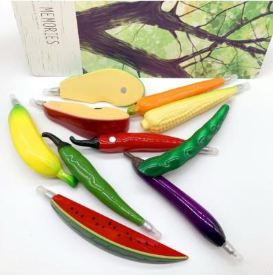 China Promotional Pen Novelty Stationery Cartoon Fridge Magnet Fruit Ballpoint Pen for sale