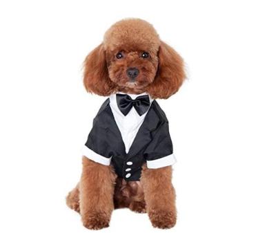 China Sustainable Gentleman Pet Apparel Shirt With Button Birthday Halloween Classic Collection Clothes Dog Wedding Costume Suit Jacket for sale