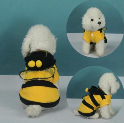 China Stocked Fleece Costume Dog Bee Hoodie Clothes Cute Puppy Clothes For Dogs And Cats for sale