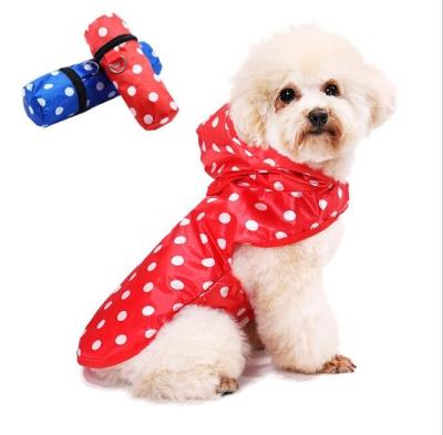 China Colorful Dot Stocked Poncho Hooded Rain Jacket Lightweight Breathable Waterproof Pet Stocked Raincoat for sale