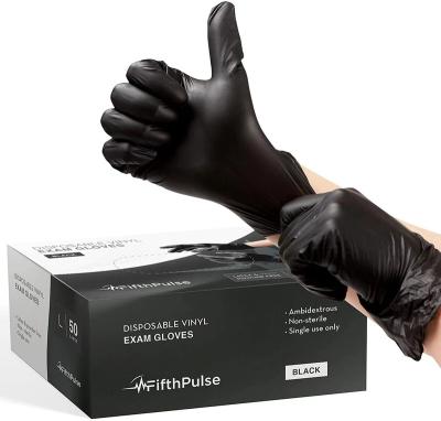 China Clearning Food Grade Plastic Disposable Vinyl Gloves Black Wholesale Manufacturer for sale