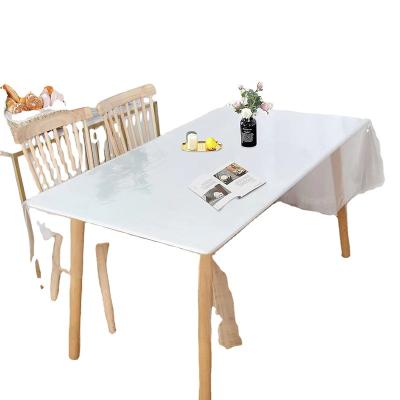 China Custom Waterproof PVC Tablecloth Transparent Plastic Sheet Rolls Disposable Dining Table Cover Table Cloth For Home for sale