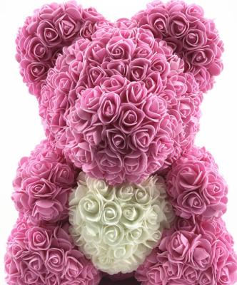 China 2020 Popular Decoration PE Rose Bear Colorful Animal Flower For Valentine's Day for sale