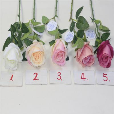 China Ceremony china factory wholesale artificial single rose flower for wedding and home decoration for sale