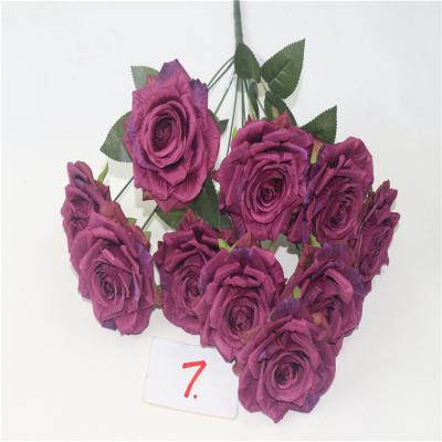 China Ceremony Wedding Artificial Flower Rose With 10 Head Length 48cm For Bridal Decor Or Wedding for sale