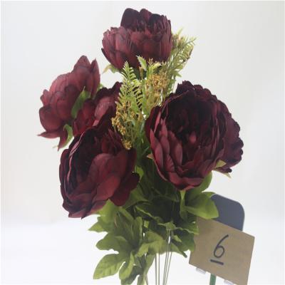 China Ceremonial Artificial Peony 11 Bunch Peony Bush With So Special Look For Decoration for sale