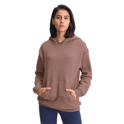 China Anti-pilling customize a hoodie women plain 500 gsm heavyweight fleece hoodies blank solid color no string for sale