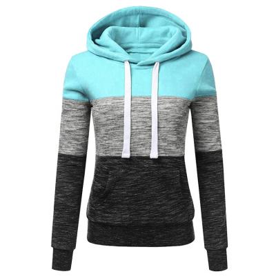 China Anti-pilling Women Wholesale All Colors Hoodies Custom Color Block Tops Pullover Autumn Winter Female Hoodies for sale