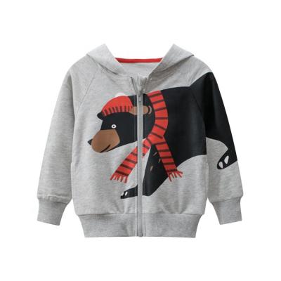 China Anti-pilling custom your design kids clothes boys cartoon printed fleece raglan sleeve zipper up hoodies for sale