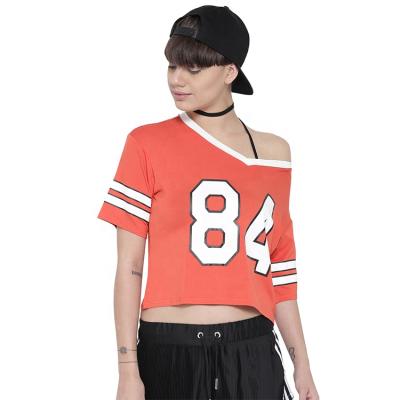 China Anti-pilling Custom Printing Basketball T-shirts Women Sublimation Simple Culture V Neck Top T-Shirts for sale