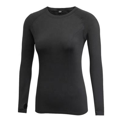 China Anti-pilling Newest Women's 90% Polyester 10% Spandex Cut And Sew Sport T-Shirt With Thumb Hole On Sleeve for sale