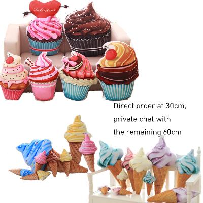 China Plush Toy Home Office Nap Cushions Stuffed Cake Cones Ice Cream Pillow 3D Soft Anti-Static Food Simulation Rest for sale