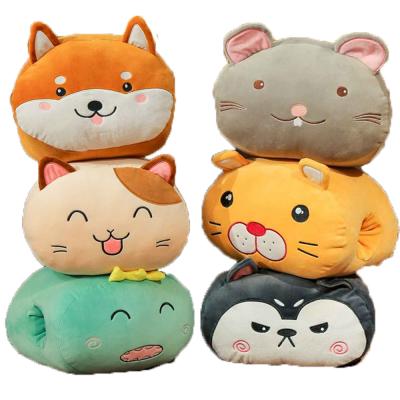 China New Design Anti-static Super Soft Cartoon Animal Shaped Warm Creative Cute Cartoon Hand Warmer Stuffed Animal Pillow Pillow for sale