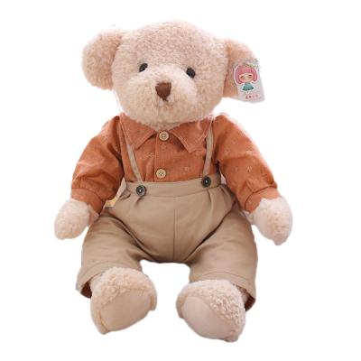 China Custom Cute Plush Stuffed Animals Lovely Teddy Bear Wear Clothes for sale