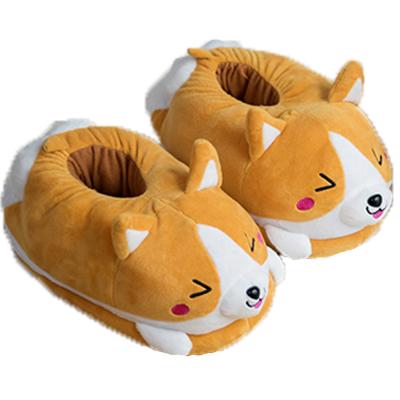 China Custom Daily Life Cartoon Stuffed Animal Cozy Indoor Home Corgi Suits Soft Shoes For Adult Children for sale