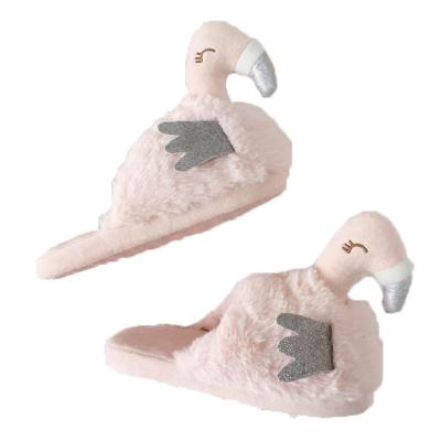 China Daily Life Soft Cute Plush Flamingo Plush Slippers Animal Flamingo Parent Child Slippers for sale