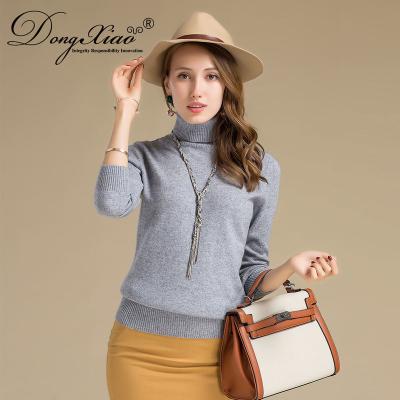 China Anti-pilling Wholesale China Cashmere Turtle Neck Plain Knitted Sweater For Women for sale