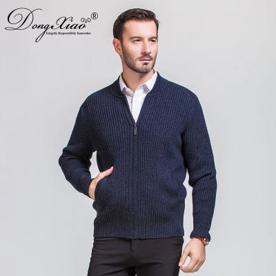 China Anti-pilling Best Selling Winter Gray Cashmere Zipper Cardigan Dark Product Men's Sweaters for sale