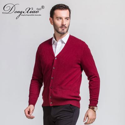 China Breathable Big V Neck Sweater With Shirt Style Mens Cashmere Blend Cardigan For Sale for sale