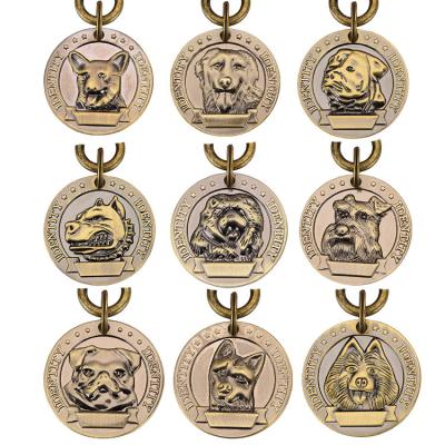 中国 Customized Manuafacture Customized Antique Brass 3D Puppy Patrol Dog Military Police Dog Tag Medal With Ribbon Hanger 3D Custom Dog Medal 販売のため