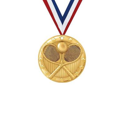 中国 China Customized Manuafacture Customized 3D Gold Tennis Ball Medal Players Sport Award With Ribbon Hanger Medal Medalls Custom Tennis 販売のため