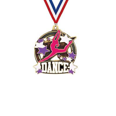 中国 China Customized Manuafacture Customized 3D Bespoke Medals Ballet Ballroom Dance Award With Ribbon Hanger Custom Dance Medals 販売のため