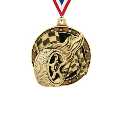 China USA Manuafacture Customized 3D Car Medal Wrap Champion Award Medal With Ribbon Hanger Medal Custom Car for sale