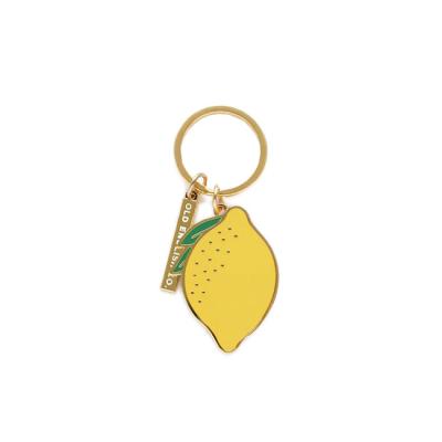 중국 Customized Soft Enamel Hard Enamel Metal Alloy Keychains Holder Lemon Peach Avocado Custom Souvenir Gifts Promotion Manufacturer Fruits Key Chain 판매용