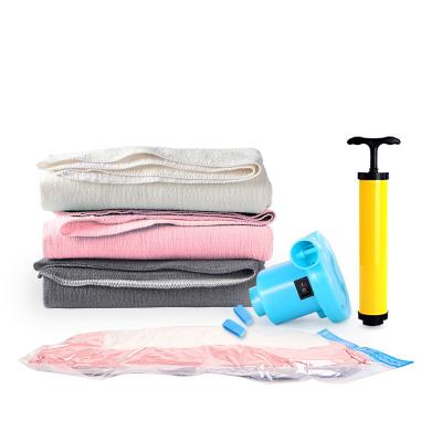 China Popular Stored In The World High Quality Storage Vacuum Bags With Hand Pump For Clothes for sale