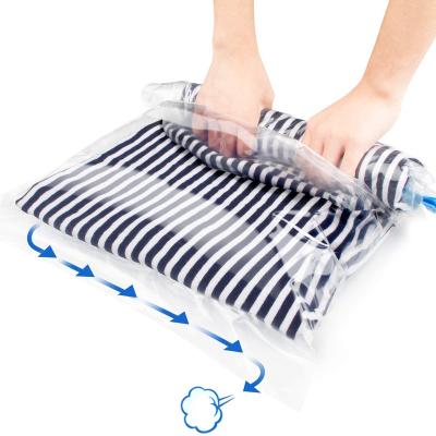 China Sustainable travel roll up compression storage bags for suitcases - no vacuum needed for sale