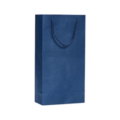 China Recyclable Cheap Blank Brown Wine Paper Bag Brown Tote Bag Kraft Paper Shopping Bag for sale