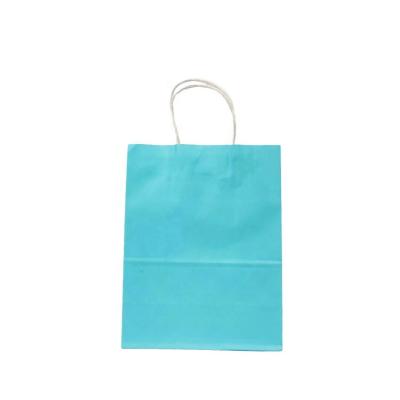 China Factory Made Green White Leather Blue Printed Material Recyclable Catering Food Bag With Handle for sale