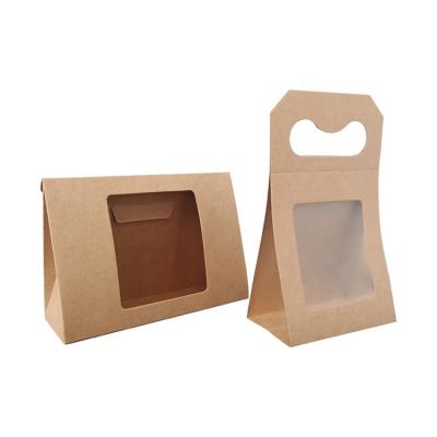 China Mini White Portable Empty Biodegradable Stain Open Window Paper Box Gift Box Sandwich Packaging Leather Box Small for sale