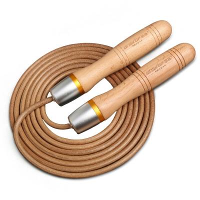 China Durable Leather Skipping Rope Durable Cardio Gym Workout for sale