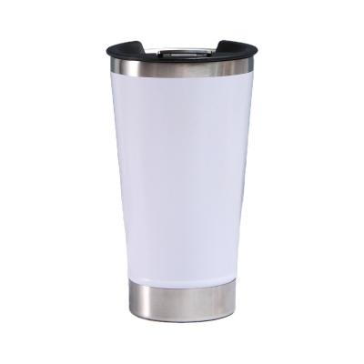 China Viable Wholesale High Quality Stainless Steel Tumbler Mug Beer 20OZ Powder Coating Silver Porcelain Office Mug for sale