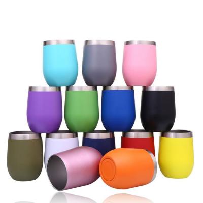 China Custom PORTABLE 2.2 USD Wall Logo Thermal Drink Bottle Double Vacuum Insulated Stainless Steel Wine Tumbler 12oz for sale