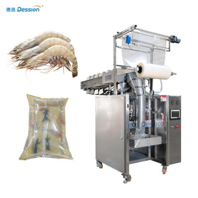 China Hot Selling Shrimp Packing Machine Fresh Bucket Conveyor Chain Packing Fresh Seafood Weighing Packing Machine for sale