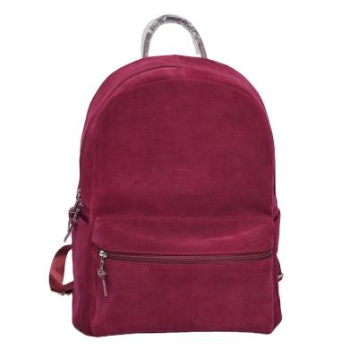 China Fashion Design Women Suede Leather Anti-theft School Backpack With Laptop Compartment for sale