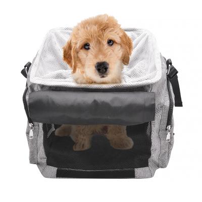 China Wholesale Custom Made Viable Gray Nylon Breathable Portable Cat Dog Carrier Backpack Pet Travel Outdoor Bag for sale